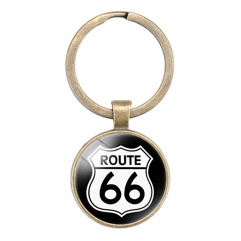 Wholesale of New Highway Flying Road Retro Alloy Keychains